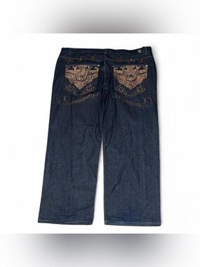 EXTREMELY RARE Vintage Red Ape Embroidered Baggy Jeans 48x34